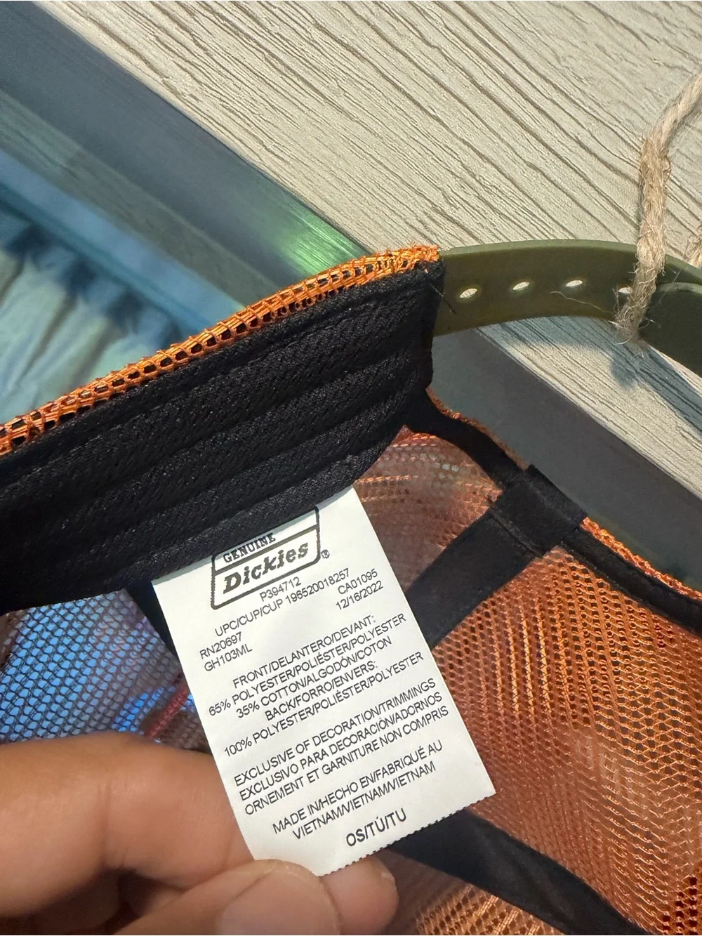 Dickies Olive Green and Orange Trucker Hat